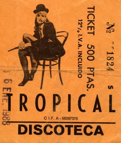 Entrada de la Discoteca Tropical de Gav Mar (6 de Gener de 1988)